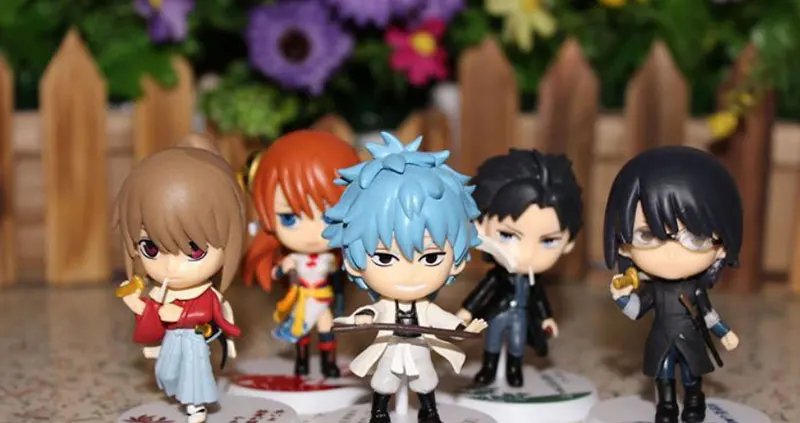 7 см 5 шт./лот GINTAMA Q версия Gintama Нижняя фигурка модель игрушки куклы аниме