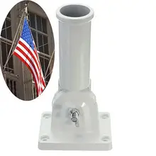 Flagpole Wall Mount Adjustable Metal Flagpole Holder for Flags Windsock Base
