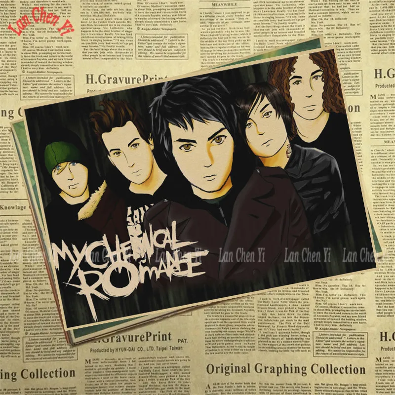 Сливовый My Chemical Romance Band Классический Ностальгический матовый крафт-бумага плакат офисный подарок столовая домашний Декор стикер дизайн - Цвет: Сливовый