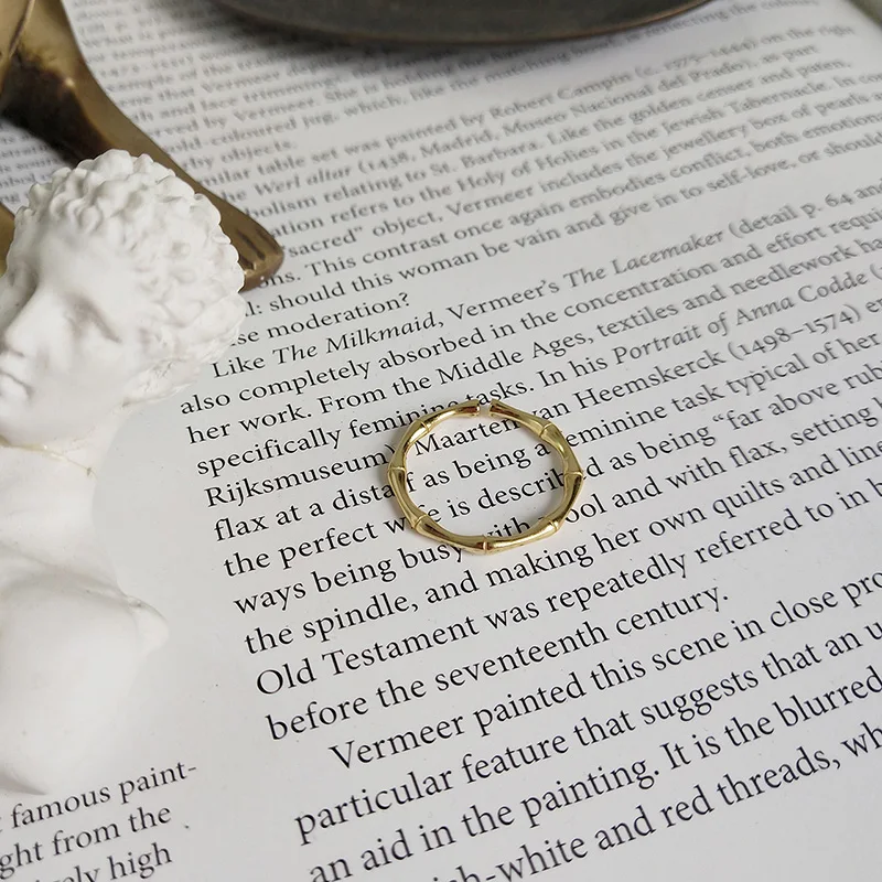 

WTLTC Adjustable Thin Bamboo Stackable Rings for Women 925 Sterling Sliver Layered Rings Solid Personalized Initial Rings Bijoux