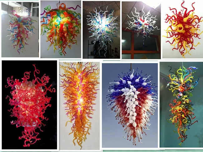 Стеклянный светильник черного цвета для внутреннего освещения подвесной ручной