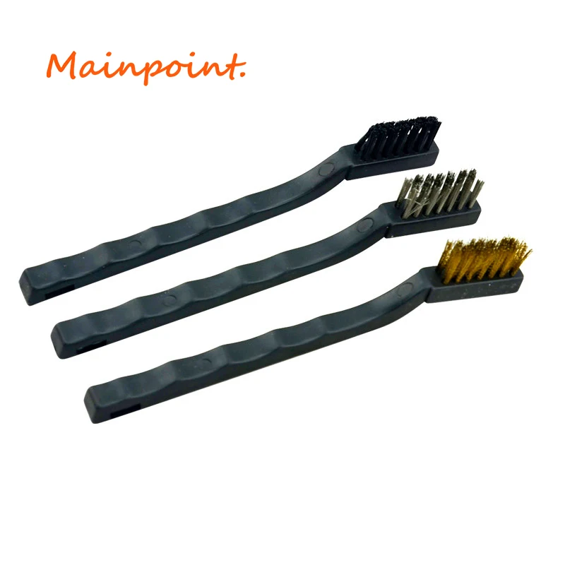 Buy 3Pcs Mini Wire Brush Nylon Brass Wire Brushes