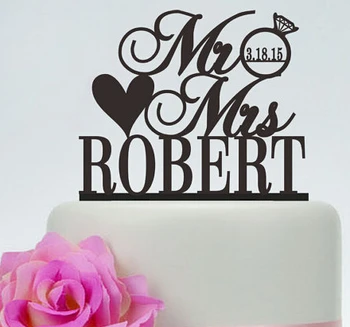 

Acrylic wedding rings custom bride groom name engagement Cake Toppers bridal shower party decorations