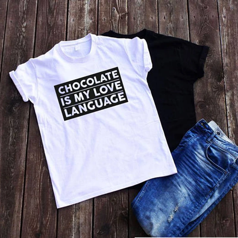 Женская футболка EnjoytheSpirit с надписью Chocolate Is My Love Language забавная унисекс модная