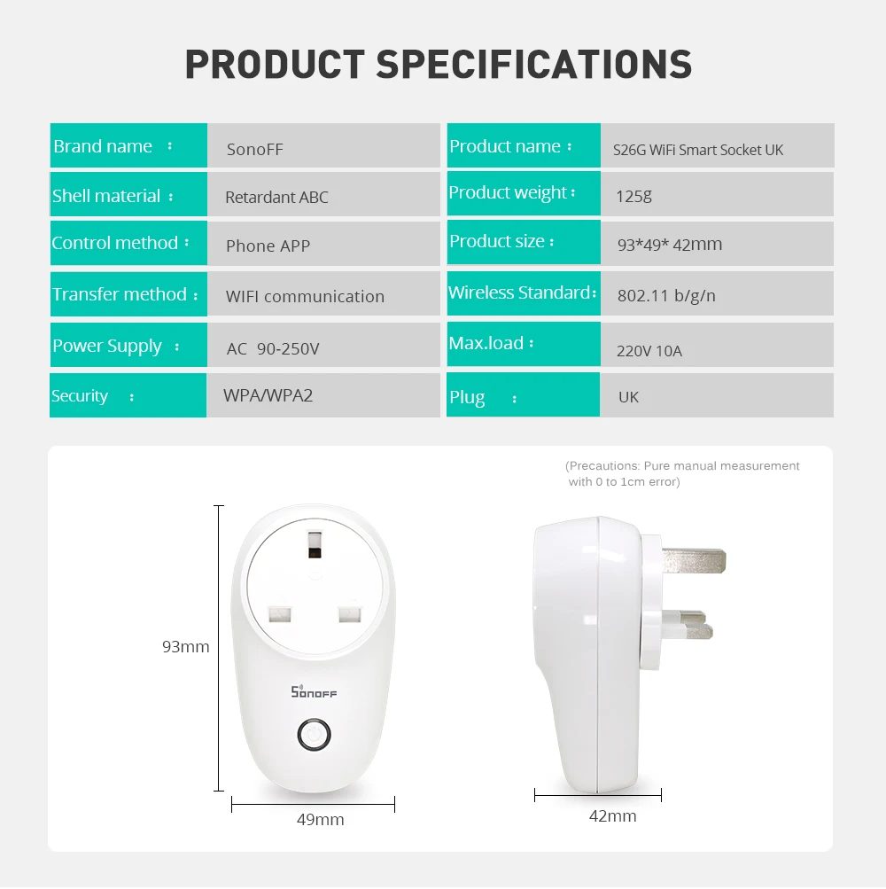 SONOFF S26 Wi-Fi умная розетка Великобритания Plug домашней автоматизации переключатель работать с amazon alexa google дома