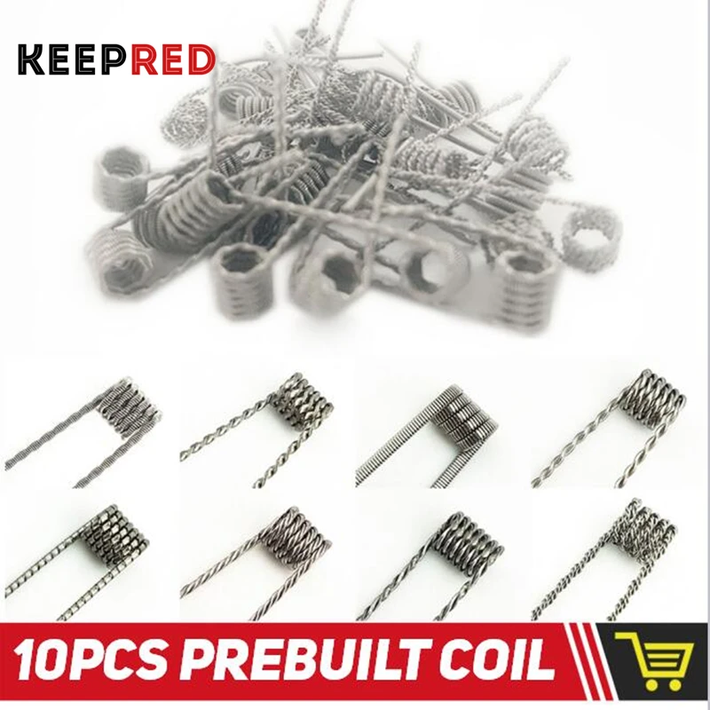 

Keepred 10pcs Premade Coil Prebuilt Coil Alien Clapton Fused Clapton Coil Vape Accessories Coils For Manta rta