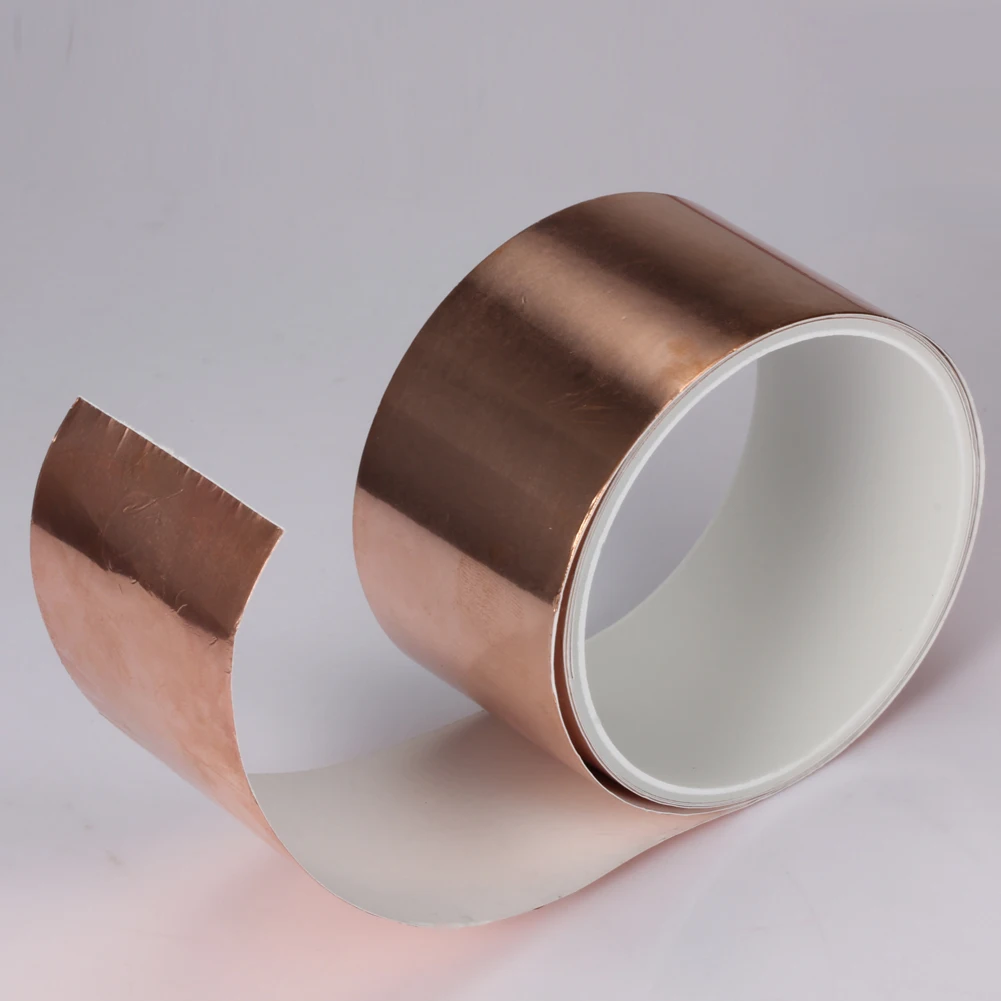Senven Nastro Biadesivo Lamina Rame - Conduttivo Bifacciale - (50m × 20 Mm) × 1