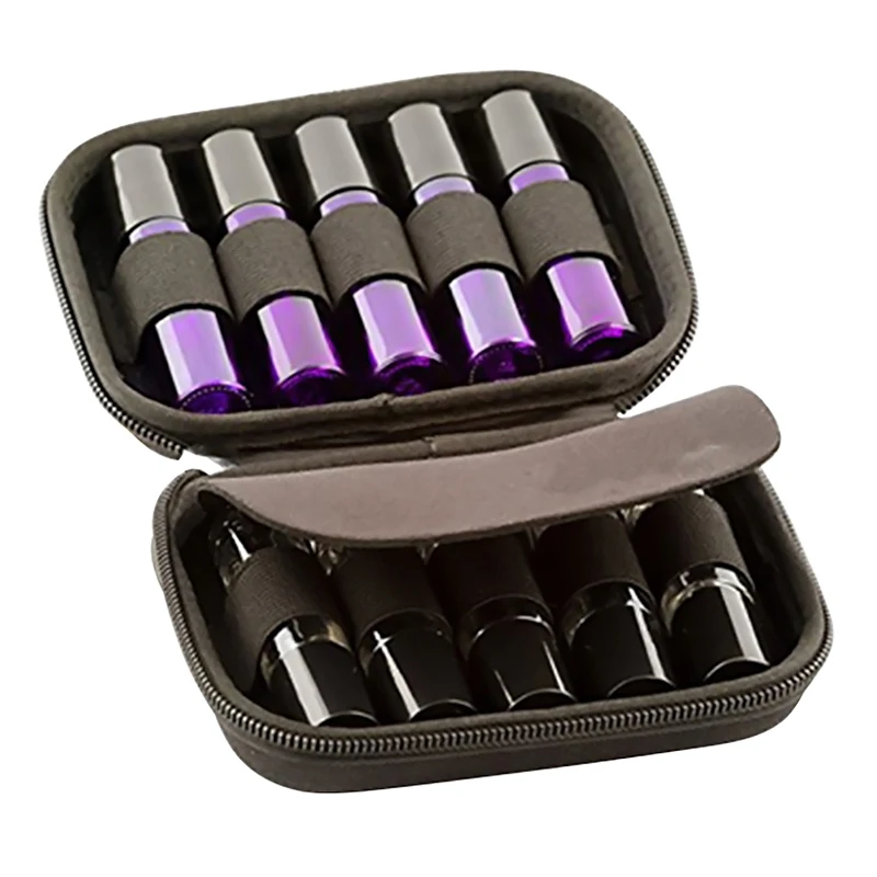 

10 Slot Bottle Case Protects 10ml Rollers EVA Essential Oils Bottle Box Travel Carrying Storage Organizer Purple/Black/Red