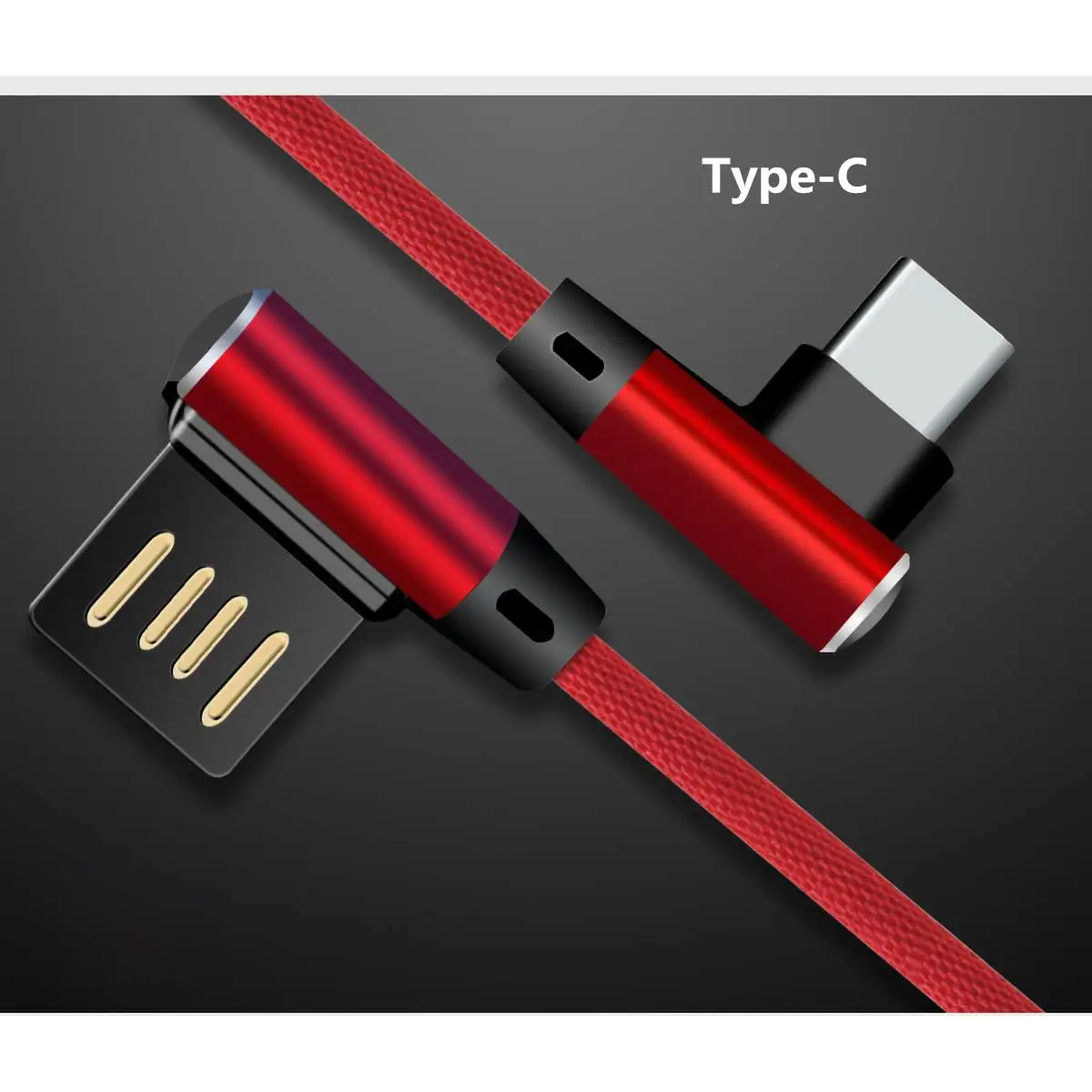 1 м кабель Mirco USB/type-C с двойной оплеткой для зарядки Дата-кабель для быстрой передачи данных зарядный кабель для usb type-C мобильного телефона планшета устройства - Цвет: Type-c Red