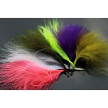 Tigofly 100 шт./лот, 6 цветов, турецкого марабу, кровяные перья, шерстянные буггеры, растяжки, материалы для плетения перьев