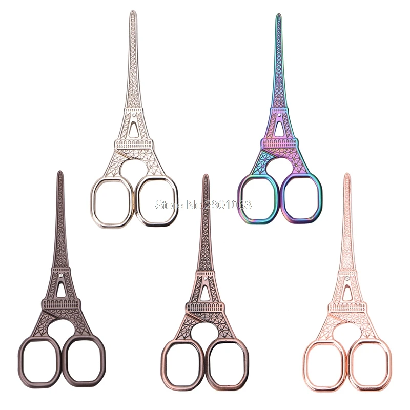 

1PC Vintage Tailor Scissors Eiffel Tower Fabric Cutter Classic Craft Scissors Stainless steels Handicraft N27 Drop Ship