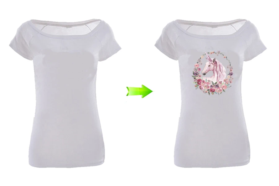 1-Floral Unicorn Patch Iron-On Garment A-Level Washable 2018 New T-Shirt Diy Decoration Parches Ropa Applique On Clothes 22x23Cm