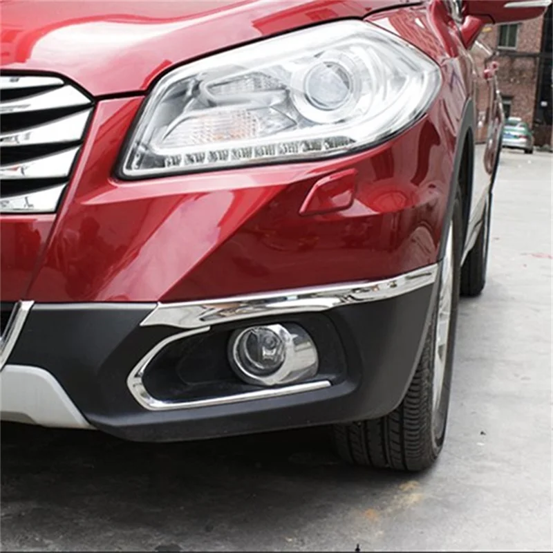CAR-STYLING-ACCESSORIES-FIT-FOR-2014-SUZUKI-SX4-S-CROSS-ABS-CHROME-FRONT-BUMPER-CORNER-PROTECTOR (2)
