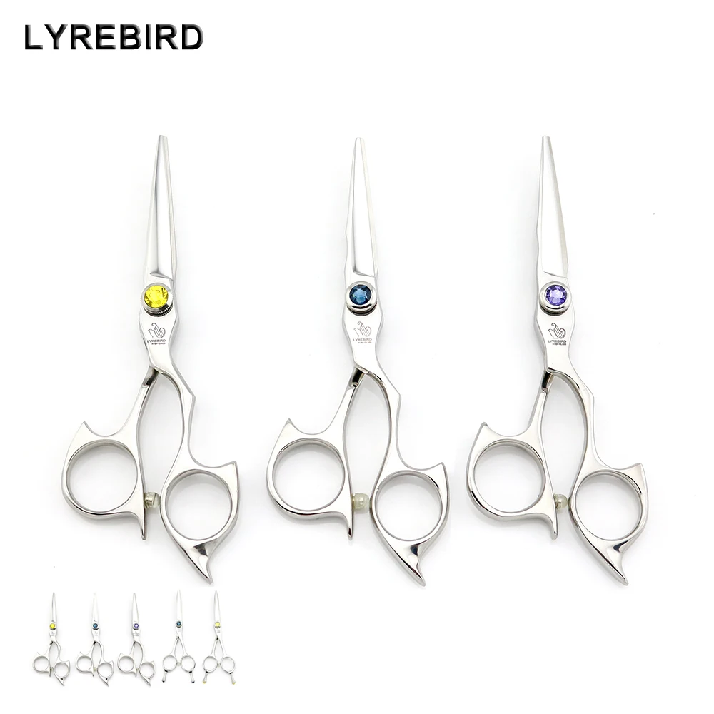

Professional Hair Shears 5 INCH 5.5 INCH Hair Scissors Yellow or blue or Purple Stone Lyrebird HIGH CLASS Simple packing NEW