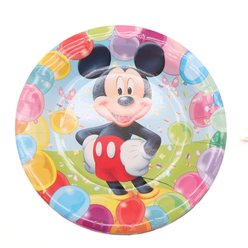 

10pcs/6pcs/lot Mickey Mouse Theme Paper Plates Wedding Decorations Disposable party supplies Party Tablewares birthday Party kid