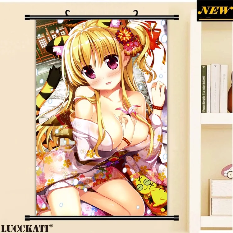 15yande.re 375815 animal_ears areola breast_hold fujima_takuya no_bra nopan open_shirt see_through tail yukata_