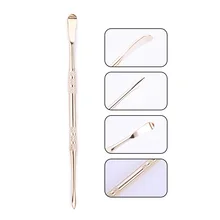 1 шт. Двусторонняя кутикулы Pusher удаления омертвевших серебро, шампанское Нержавеющая сталь для очистки Маникюр Книги по искусству набор инструментов