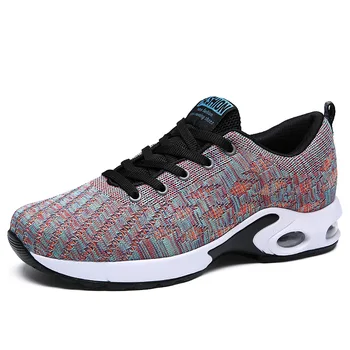 

2018 New Four Seasons Men's Fashion Shoes Knitted Breathable Men's Shoes Air Cushion Wear Daily Sports Running Shoes