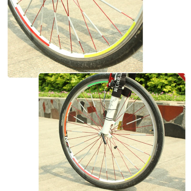 

36pcs Cycling Wheel Rim Spoke Bike Mount Tube Warning Light Strip Safety Reflector DIY Bicycle Reflective Tubes