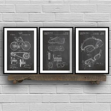 Триатлон арт патент группа плакаты и принты, Триатлон Велоспорт подарки Рисование холст живопись картины для дома стены Искусство Декор