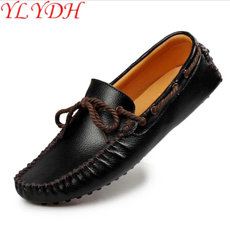 

High Quality Genuine Leather Men Shoes Soft Moccasins Loafers Fashion Brand Men Flats Comfy Driving Shoes