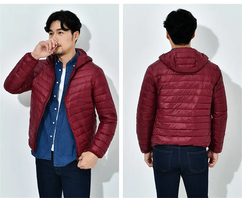 90% White Duck Down Jacket Men Winter Ultralight Light Hooded Male Parka Coat Man Brand Clothing Muls High Quality Outwear MD707-01