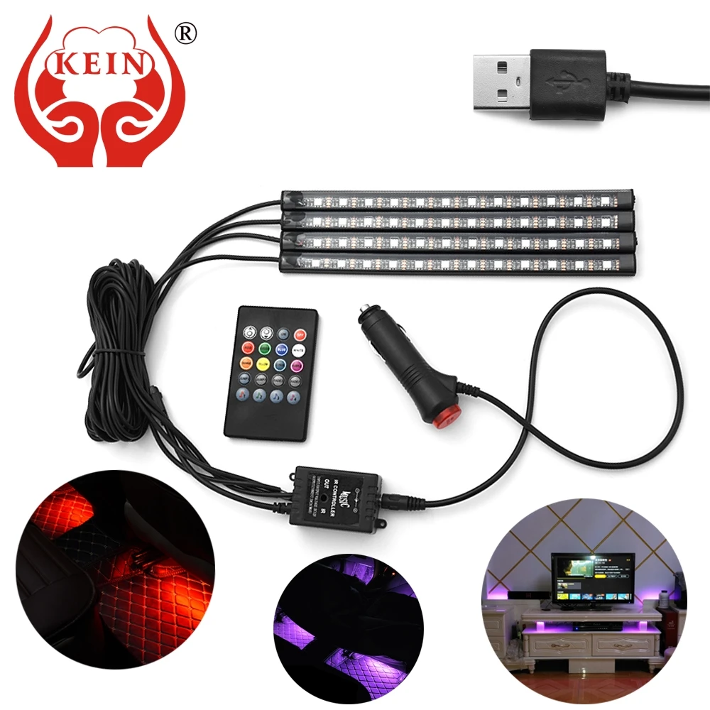 KEIN usb dj атмосферная лампа автомобильная светодиодная декоративная Беспроводное
