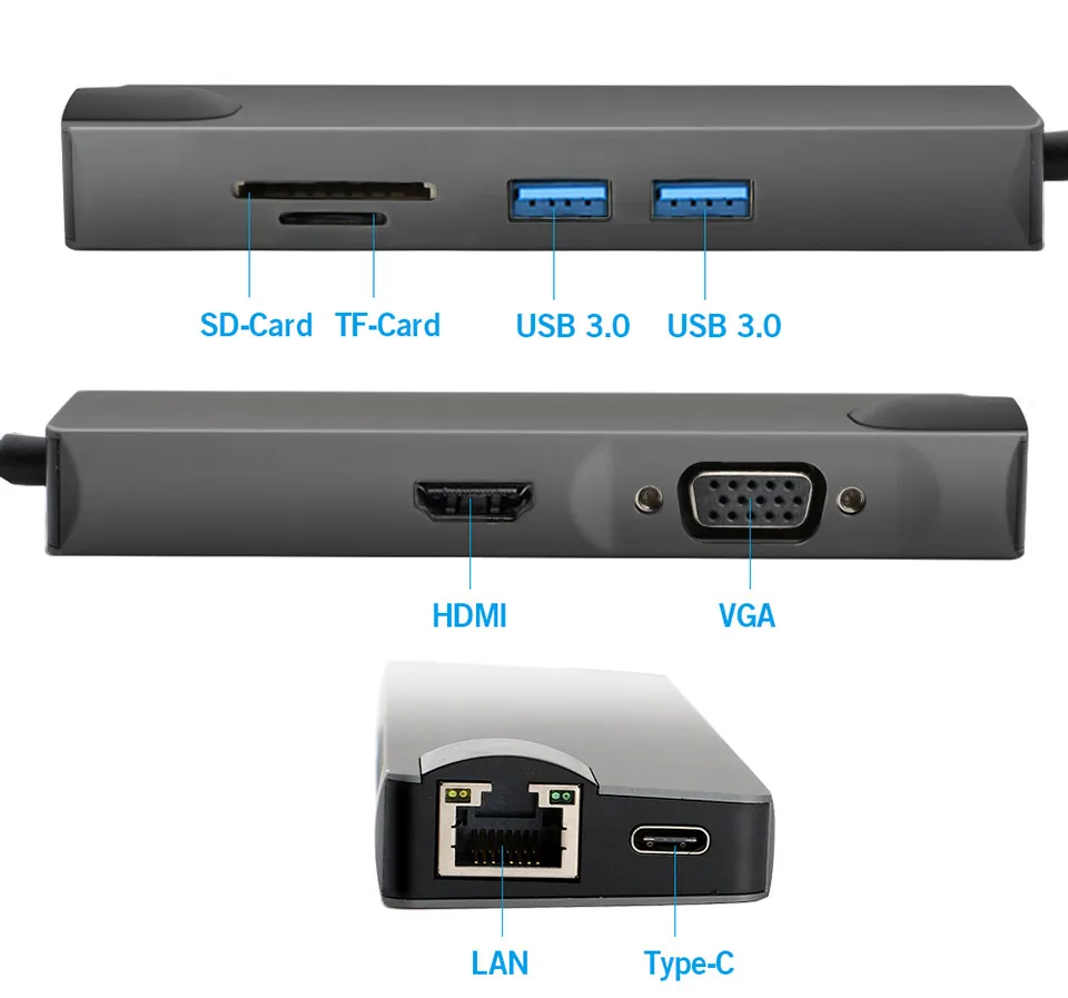 rj45, 8 em 1, leitor de cartão