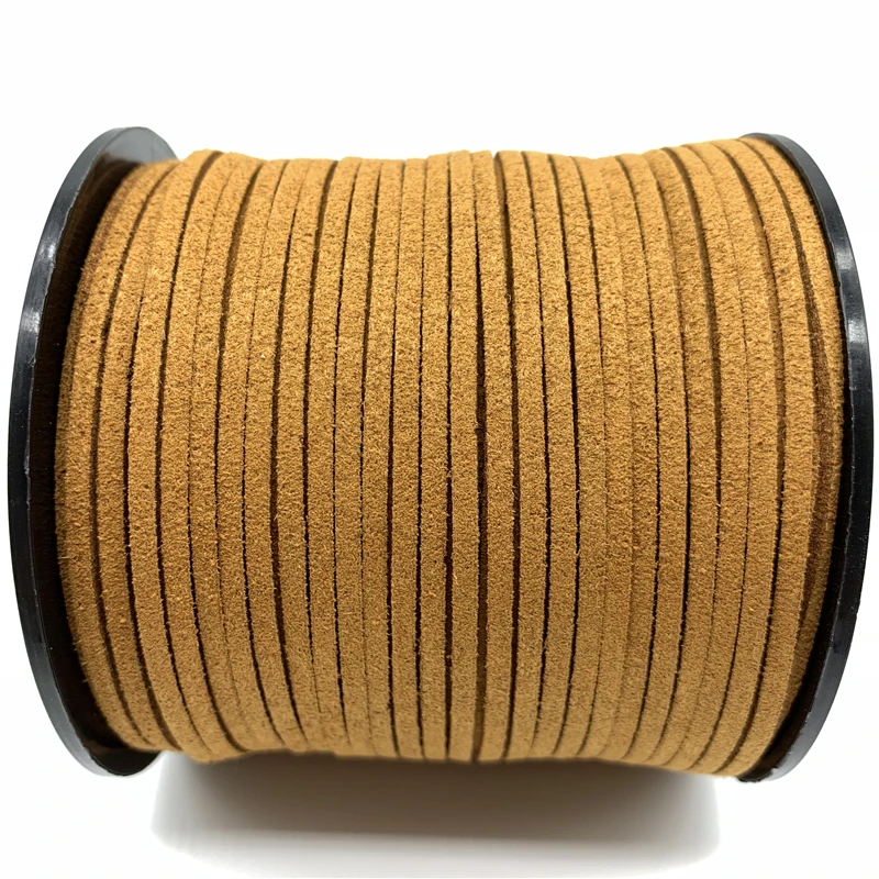 5 ярдов 3 мм кожаный плетеный шнур Корейский Бархатный кожаный браслет ручной работы для изготовления ювелирных изделий DIY браслет - Цвет: 17