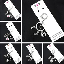 Dogs Person Mom Paw Bone Keychains Live Love Rescue Key Chain Lobster Clasp Key Ring Jewelry Lady Girls Women Men Unisex Keyring