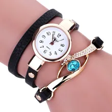 Duoya Ladies’ Fashion Watches Eye Gemstone Luxury Watches Women Gold Bracelet Watch Female Quartz Wristwatches Montre Feida