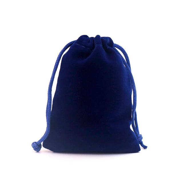 50 unids lote de bolsas de terciopelo azul real de 9x12cm bolsita