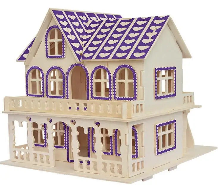 Моделирование любовь Apartmen модель здания 3d трехмерные деревянные головоломки игрушки для детей Diy ручной работы деревянные головоломки