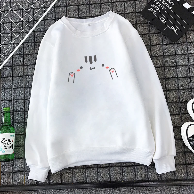 Толстовки для женщин с принтом Kawaii корейский стиль толстые модные теплые s Высокое качество женский o-образный вырез свободные студентов осень зим