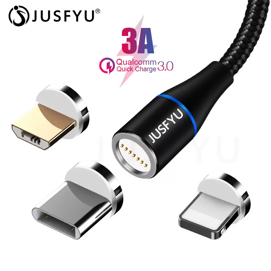 

3A Magnetic Charger Micro Usb Cable For iphone Usb Type C Fast Charging Adapter Magnet Charger Wire For Samsung Xiaomi Cord