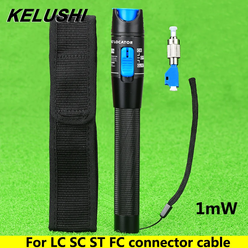 

KELUSHI 1MW New FTTH optic Metal fiber optic tester with LC/FC/SC/ST Adapter fiber optica cable visual fault locator for CATV