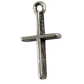 

240Pcs Tibetan Silver Color Smooth Cross Charms A12580