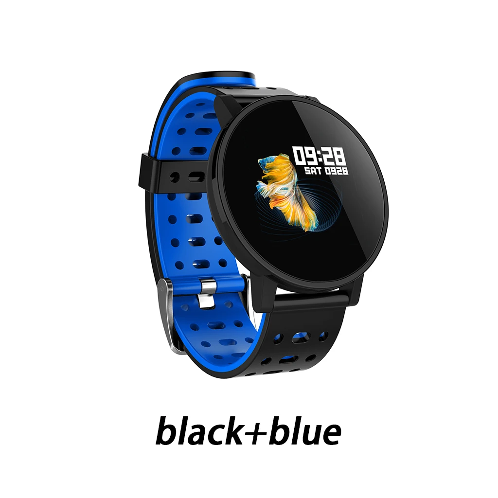 black blue Смарт-часы Makibes T3 для мужчин и женщин, кровяное давление, кислородный вызов, напоминание, трекер активности, умный Браслет, цветной экран, PK V11 - Цвет: black blue