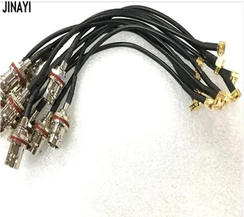 

50pcs MCX male RA to BNC female bulkhead with O-ring Pigtail cable RG174 15cm