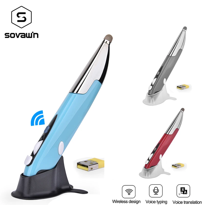 

2.4Ghz Wireless Mouse Pen USB Ergonomic Optical for Laptop Computer Mouse Gamer Voice Translation Control Mice Pen for Windows