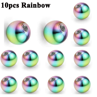 Pieces Mix Colors Stainless Steel Replacement Balls Bead Lip Eyebrow Tongue Ear Tragus Belly Body Piercing Jewelry 14g/16g