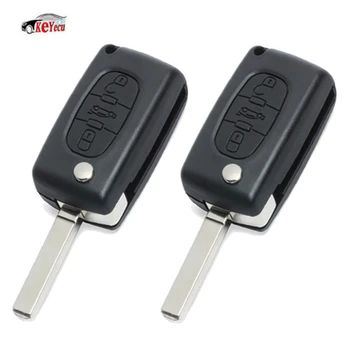 

KEYECU 2 Pcs New Remote Car Key Fob 3B 433MHz ID46 for Citroen C2 C3 C4 C5 C6 C8 0536 Model up to 20110416 with Uncut VA2 Blade