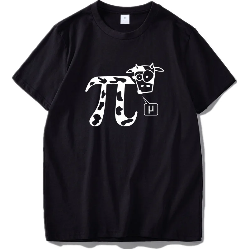 

EU Size 100% Cotton U Mu Cowpi Funny Math Milk Pi Cute Animal Figure Design Persoanlity Soft T shirt