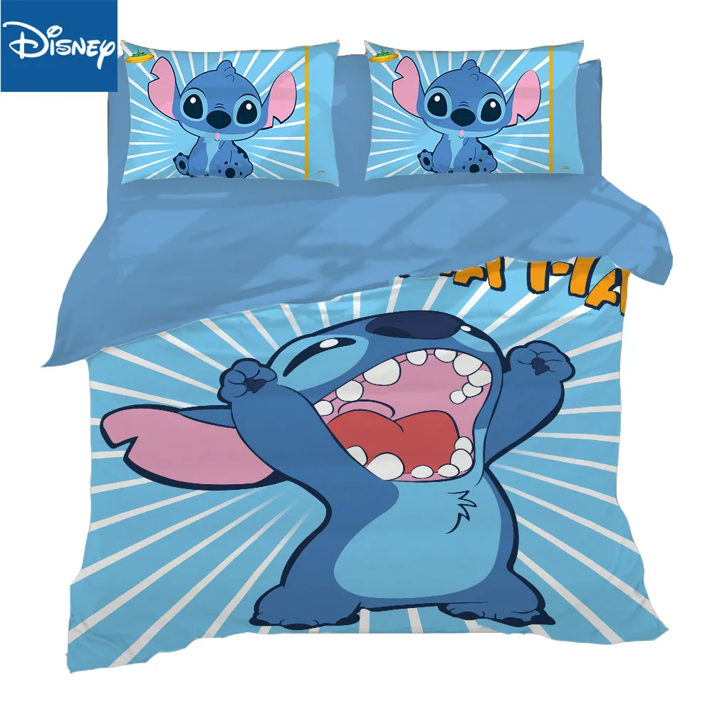 

Disney stitch double size bedding set for children bedroom decoration comforter covers queen 3pcs home textile free shipping new