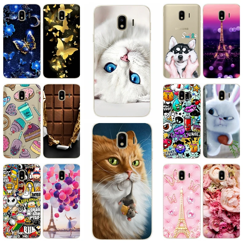 

For Samsung Galaxy J4 2018 Case Soft Silicone Printing Phone Cover Cases for Coque Samsung J 4 2018 j 400 F Fundas Bumper Capa