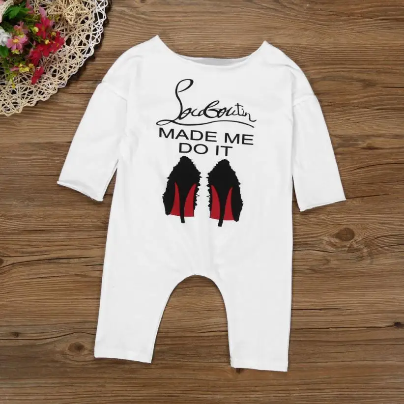 

2018 Hot Sale Newborn Infant Baby Girl Boy Letter Romper Long Sleeve Jumpsuit Clothes Outfits Comfortable And Breathable 6.5