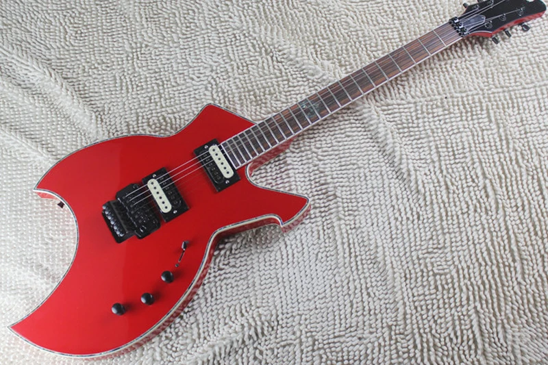 

Red Unusual Shape Electric Guitar with HH Pickups,Tremolo,Rosewood Fretboard,Multi-layer Veneer,offering customized services