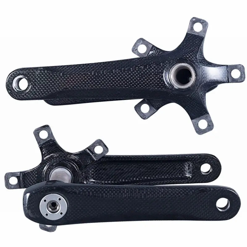 

Matte/Glossy 3K Carbon Fiber Crank Bicycle Crankset Road For BCD 110/130mm Length 170/175mm 5 Catch Road Bike Parts