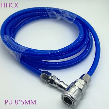 

5 meters Blue PU 8x5 mm Polyurethane Air Compressor Hose Tube Flexible Air Tool Trachea 8mm x 5mm With Connector SP20+PP20