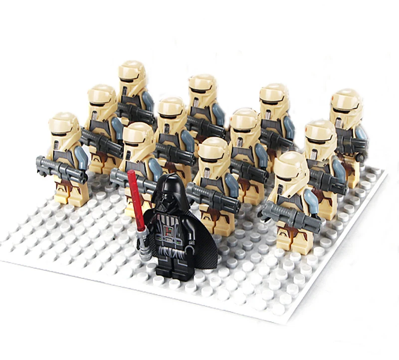 

13Pcs/Lot Star Wars Imperial Shoretrooper sw787 sw807 Captain building blocks compatible 75154 TIE Striker brick kids toys